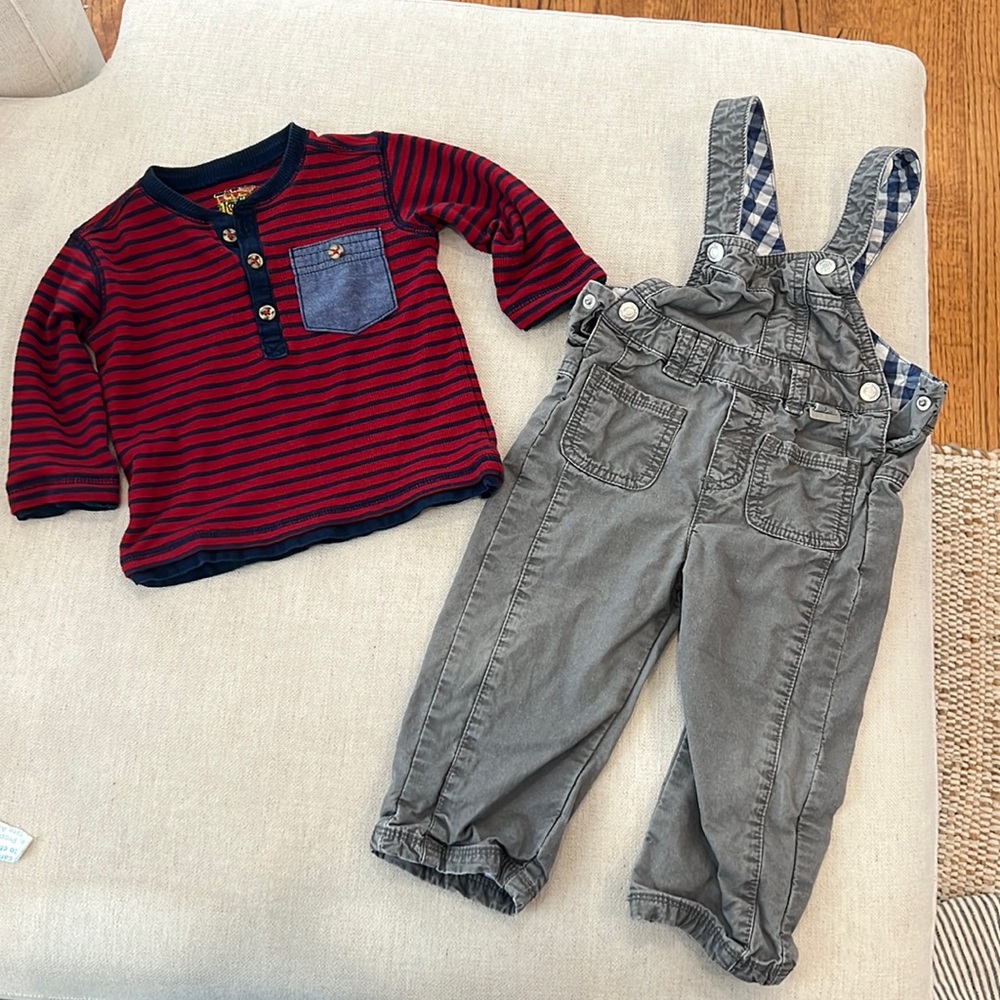 Kanz overall 12 month boys and shirt